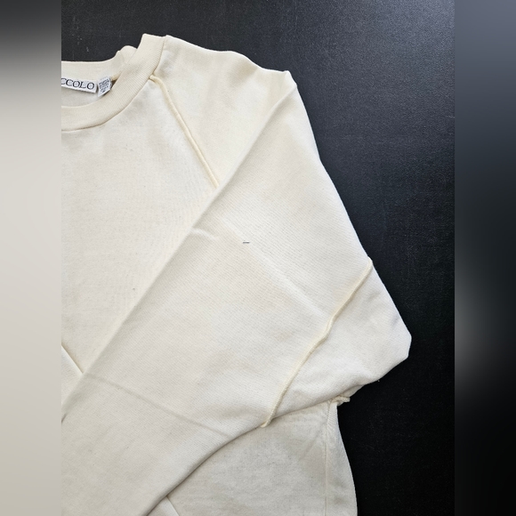 NWT - VTG - Piccolo Cotton Blend Oversize Cropped Sweatshirt - Size M - Picture 3 of 10